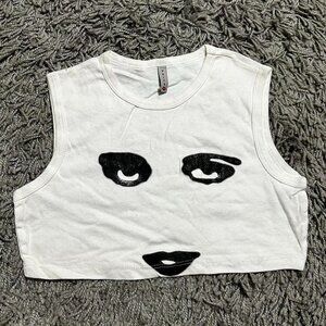 Vintage y2K Graphic Face Cropped Tank Size M